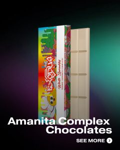 amanita complex white chocolates